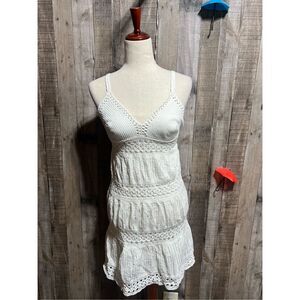 BCBGMaxAzria White Crochet Mini Dress